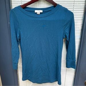 Kenar blue Pima cotton blend 3/4 inch sleeves size medium soft fitted shirt